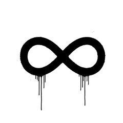 Poster - Black infinity symbol with dripping paint on a white background