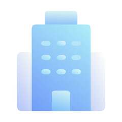 Poster - Vector art of a modern building icon with many windows isolated on transparent background