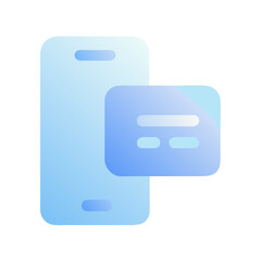 Poster - Vector art of a smartphone displaying a message notification isolated on transparent background