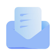 Poster - Vector art of an open envelope with a document inside, symbolizing mail or correspondence isolated on transparent background