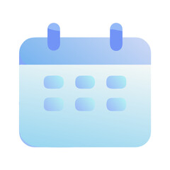 Poster - Vector art of a blue gradient calendar icon with a grid of cells