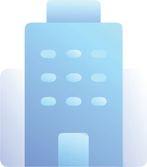 Poster - Vector art of a modern building icon with many windows isolated on transparent background