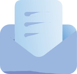 Poster - Vector art of an open envelope with a document inside, symbolizing mail or correspondence isolated on transparent background