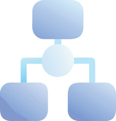 Poster - Vector art of a flowchart diagram showing a hierarchical structure with a central node and branches isolated on transparent background