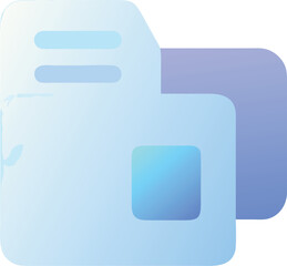 Poster - Vector art of a blue icon depicting a file or document within a folder, isolated on a white background