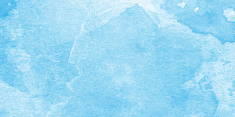 Poster - soft light blue abstract gradient sky watercolor background wallpaper with clouds, aquarelle texture of painted sky blue watercolor,  abstract watercolor background illustration.