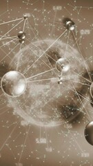 Poster - Animation of network of connections over brown background