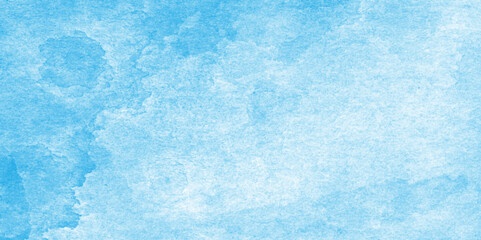 Poster - soft light blue abstract gradient sky watercolor background wallpaper with clouds, aquarelle texture of painted sky blue watercolor,  abstract watercolor background illustration.