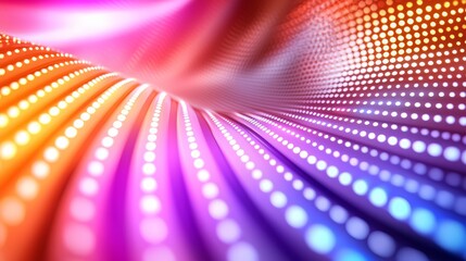 Poster - Colorful, abstract image with a purple and orange background and a blue and red foreground. The image is full of dots and has a vibrant, energetic feel to it