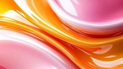 Poster - Colorful, abstract painting with a pink and orange swirl. The colors are vibrant and the brushstrokes are bold, creating a sense of movement and energy