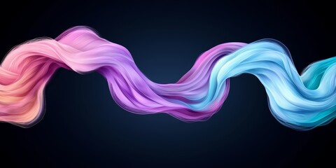 Poster - Colorful, long, curvy line that is purple, blue, and pink. The line is on a dark background