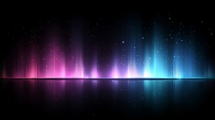 Poster - Colorful, starry background with a purple line in the middle. The background is dark and the purple line is bright