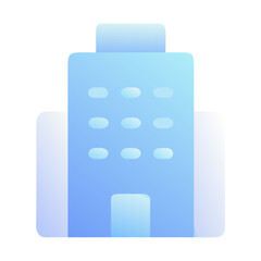 Poster - Vector art of a modern building icon with many windows isolated on transparent background