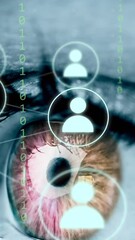 Aufkleber - Animation of human eye, connections and data processing