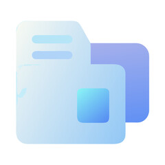 Poster - Vector art of a blue icon depicting a file or document within a folder, isolated on a white background