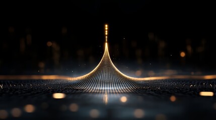 Poster - Glowing, long, thin object is lit up in the dark. The image has a futuristic, sci-fi feel to it
