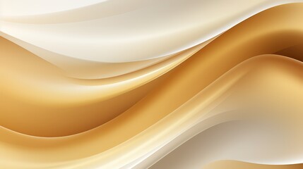 Poster - Gold and white wave with a white background. The wave is long and curvy. The background is white and the wave is the main focus of the image