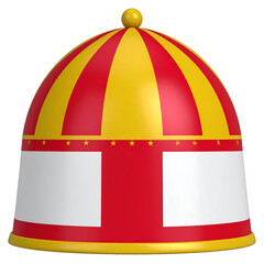 Poster - Red and Yellow Striped 3D Dome with Transparent Background Symbolic Banner Object Render