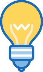 Poster - Minimalist flat icon design featuring a simple modern light bulb illustration suitable for various creative projects