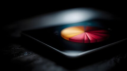 Aufkleber - Tablet displaying a vibrant pie chart of financial data