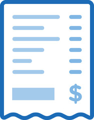 Poster - Minimalist flat icon representing a financial receipt with clean lines and simple design elements