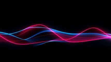 Poster - Long, colorful wave of light is displayed on a black background. The colors are bright and vibrant, creating a sense of energy and excitement. The wave appears to be moving and pulsating