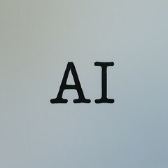 Poster - A conceptual rendering of AI, rendered in a stark, no-frills, sans-serif font against a cool, gradient background.