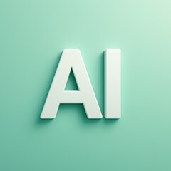 Poster - The letters AI emerge in sharp relief, showcasing the potential of artificial intelligence, against a muted, clean background.
