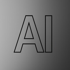Poster - A digital, sleek, AI logo design, minimalist aesthetic and clean. Representing technological advancement and artificial intelligence. 