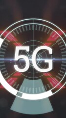 Poster - 5G text on circles against glowing tunnel