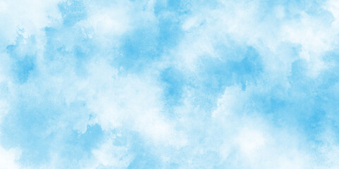 Poster - abstract blue sky with clouds light sky blue shades watercolor background, natural sky background for design and Illustration, soft blue teal watercolor background with a gentle.