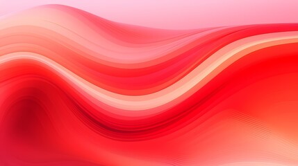 Poster - Red wave with pink and orange stripes. The red color is dominant and the wave is very long