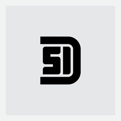 Poster - D51 or 51D - Elegant universal sign. Graphic symbol for corporate business identity. Number 51 and letter D Logo design. Fifty-one.