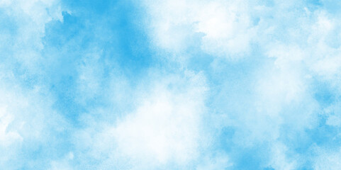 Poster - abstract blue sky with clouds light sky blue shades watercolor background, natural sky background for design and Illustration, soft blue teal watercolor background with a gentle.