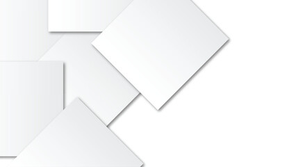 Fototapete - White gradient abstract polygon pattern on gray background. Silver color square pattern on banner with shadow. White abstract polygon texture on gray background. 