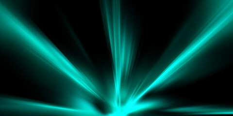 Fototapete - Abstract green wave design on a dark background