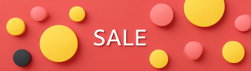 Poster - Colorful Abstract Background with Circles and Sale Text for Promotional Marketing and Advertising Purposes