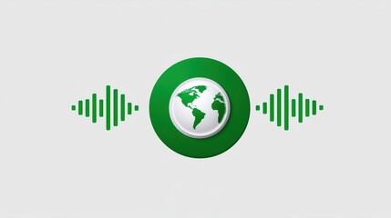 Poster - Sound Waves Representing Global Communication and Connectivity on a Minimalist Background