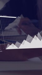 Poster - Animation of financial data processing over diverse business people in office