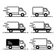 © Nilkanto malakar - Delivery Truck Icon Set – Black and White Vector Logistics Symbols with Fast Shipping Motion Lines