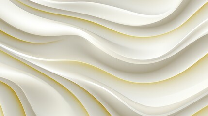 Poster - White and gold background with a wave pattern. The background is smooth and flowing, giving a sense of calmness and serenity. The gold color adds a touch of luxury and elegance to the scene