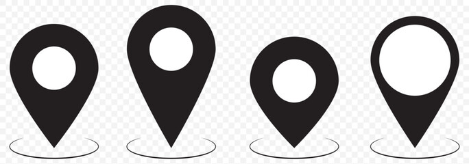 Poster - Map pin icon. location pin place marker. Location icon. Map marker pointer icon set. GPS location symbol collection. Victor illustration on Transparent Background. EPS 10.