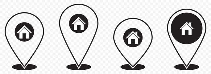 Poster - Map pin icon. location pin place marker. Location icon. Map marker pointer icon set, Editable Victor illustration on Transparent Background. EPS 10.
