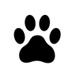 © Abir Creative - Vector art of a black paw print symbol isolated on a white background