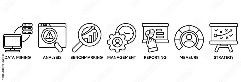 Business intelligence icon set vector illustration concept relate to ...