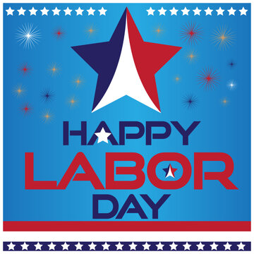 Happy labor day hand lettering background banner template Happy Labor Day poster, banner Happy labor day USA celebration vector illustration with american flag, and map. with editable text 