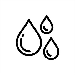 Poster - Three water drops are isolated on white background