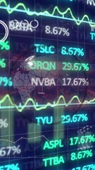 Poster - Animation of financial data processing over dark background