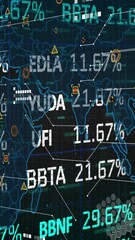 Poster - This video shows global stock market data being processed on a transparent background