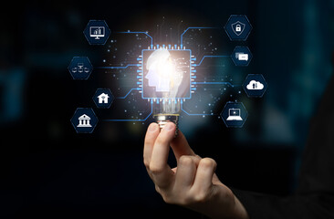 Poster - AI system integration connects AI, system, and integration across digital networks to enhance services, performance, and intelligent automation Latch